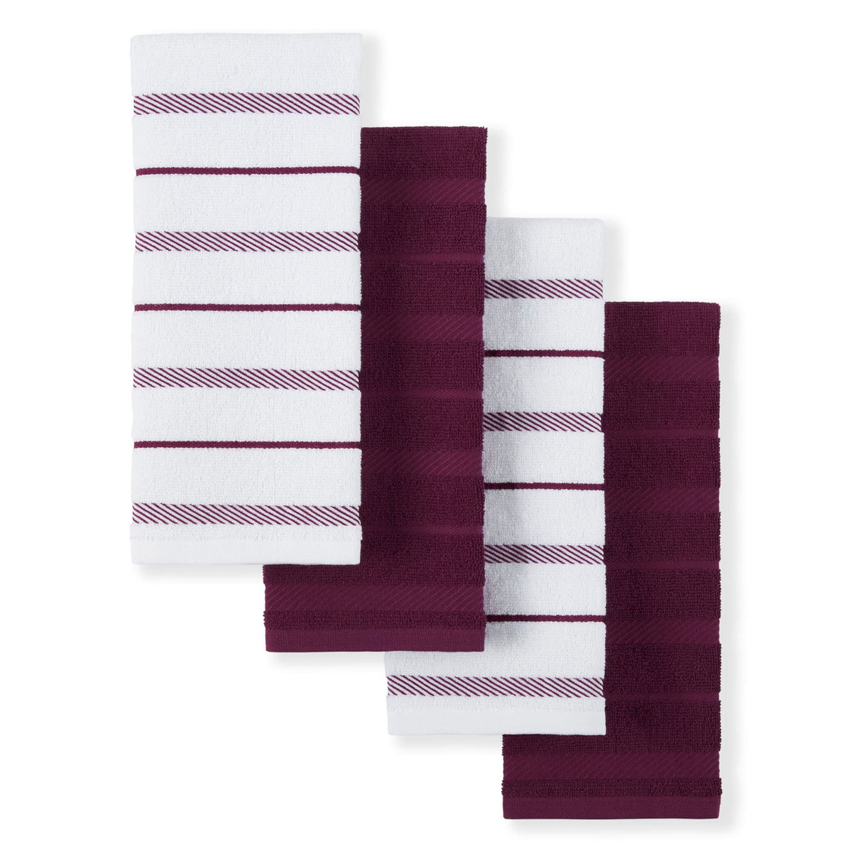 KitchenAid Albany Kitchen Towel 4-Pack Set, Honey Orange/White, 16"x26"