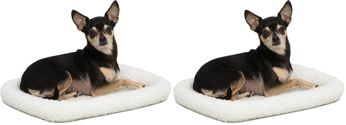 MidWest Homes for Pets QuietTime Dog Bed - White Fleece Bolster, Ultra-Soft and Machine Washable, Fits 42-Inch Crates and Carriers, for Large Breed Dogs