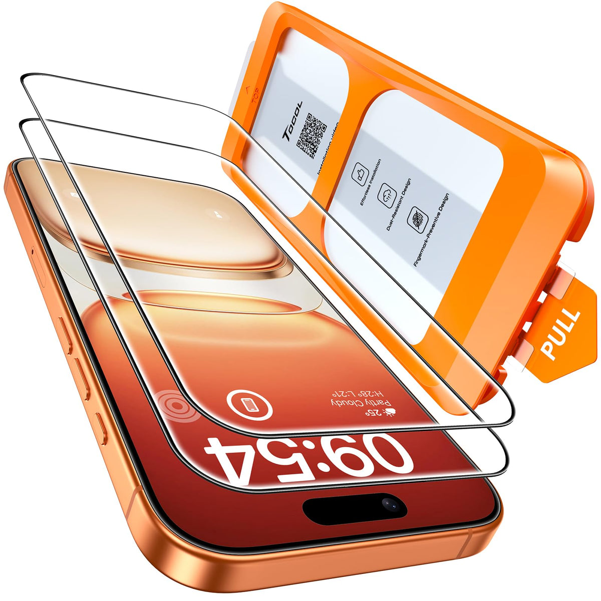 TOCOL for iPhone 15 Pro Screen Protector, Easy Installation