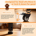 Beside Dog Bed,2 Panels Adjustable Height Dog Bunk Beds,26.8”x18.1” Metal Frame & Cushion, Converts to Bunk Bed or Bed Extension Attachment for Human Bed, for Small Dogs