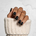 Kiss Impress No Glue Mani Press On Nails Kit, 30 All Black Peel and Stick Nails, Super Slim Short Squoval, Glossy Gel Finish, PureFit Technology, Includes Prep Pad, Manicure Stick & Mini File