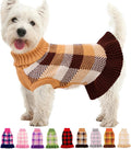 Dog Sweater Dress Plaid Knitwear for Small Dogs Girl Christmas Clothes