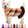 Dog Sweater Dress Plaid Knitwear for Small Dogs Girl Christmas Clothes