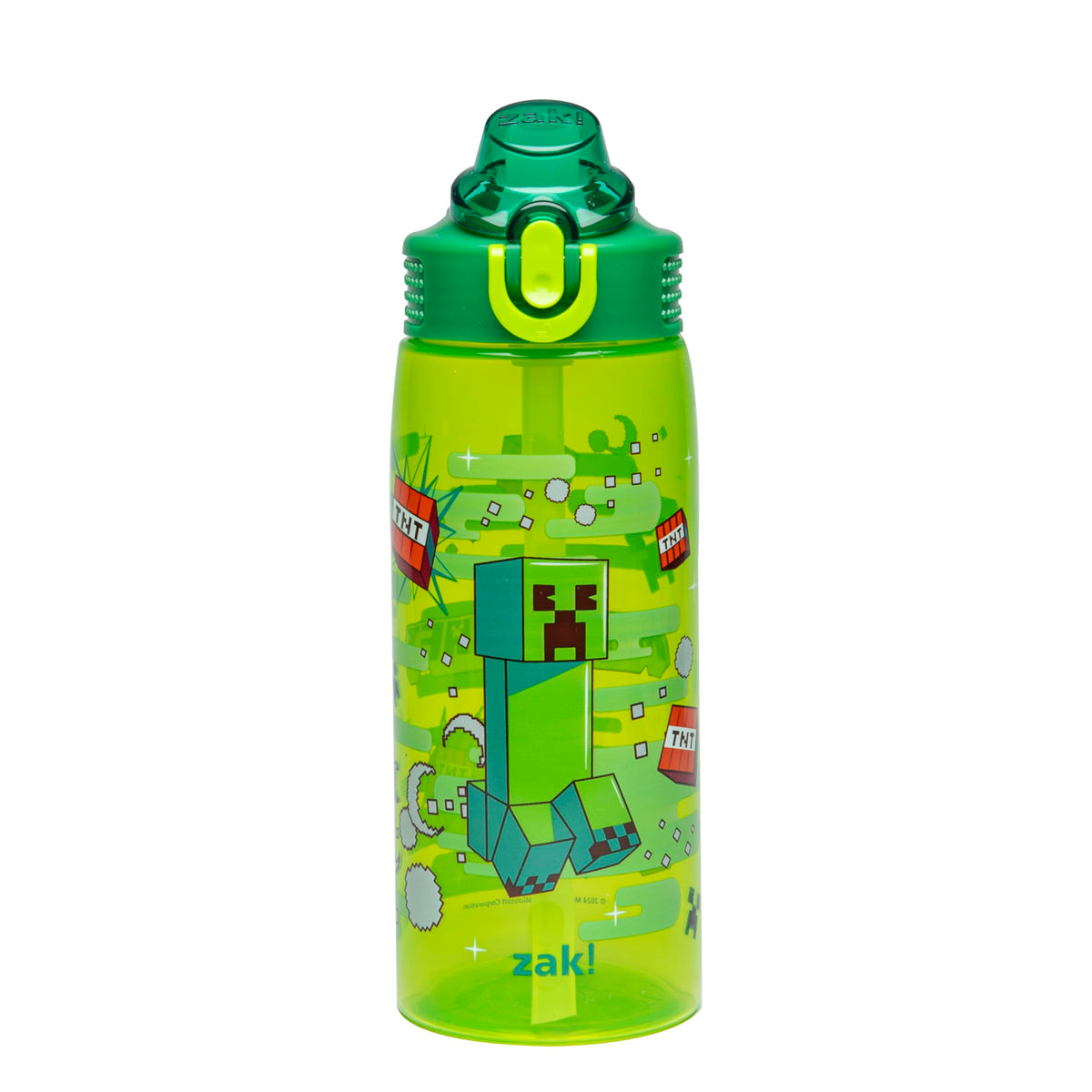 Zak Designs Sanrio Hello Kitty Sage 16oz Leak-Proof Straw Kids Water Bottle | BPA Free, Durable Plastic, Cupholder Friendly, Dishwasher Safe, Easy to Clean, Lid Lock, Handle, For School, Home, Travel