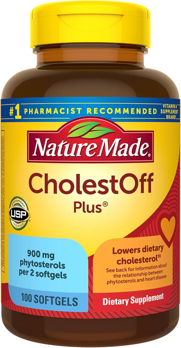 Nature Made CholestOff Plus, 100 Softgels | Dietary Supplement for Heart Health Support, 25 Day Supply