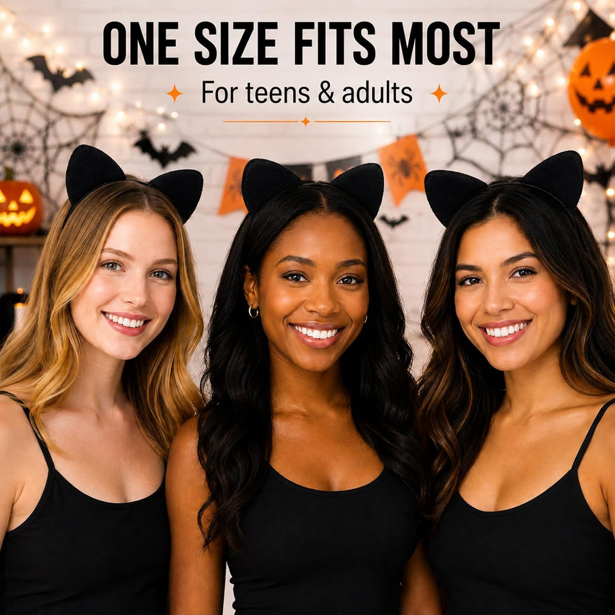 Cat Ears Headband for Women, Soft Plush Halloween Costume Accessory