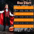 Boys Vampire Costume Set, Halloween Party Vampire Cosplay Outfit with Cape, Shirt, Pants & Cane, kids dracula costume