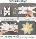 Paper Snowflake Lanterns with Lights, 5 Pack Christmas Hanging Decorations