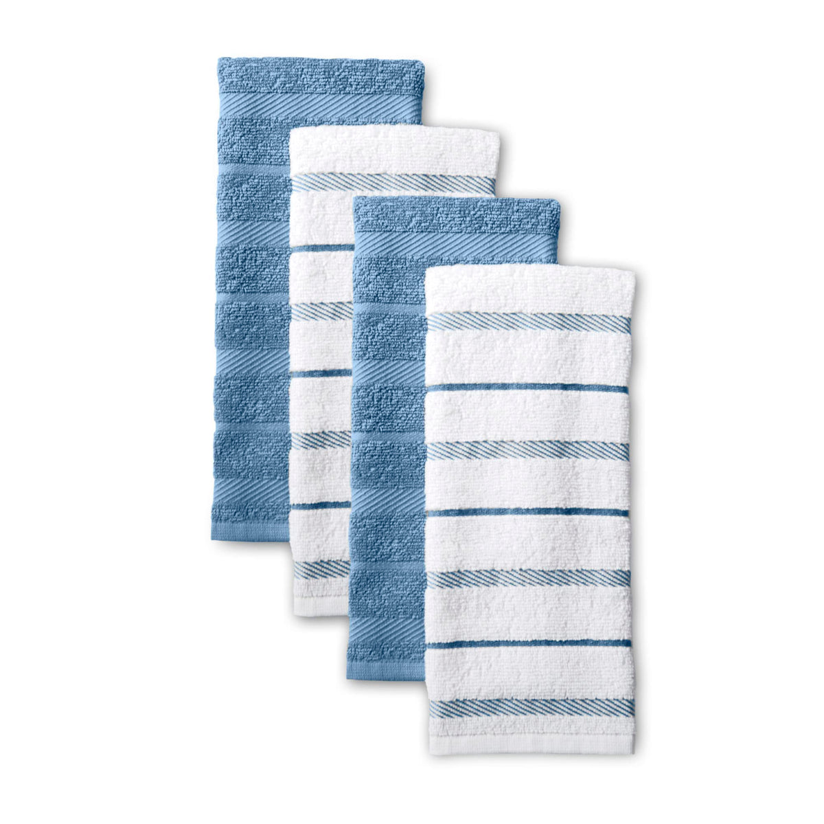 KitchenAid Albany Kitchen Towel 4-Pack Set, Honey Orange/White, 16"x26"