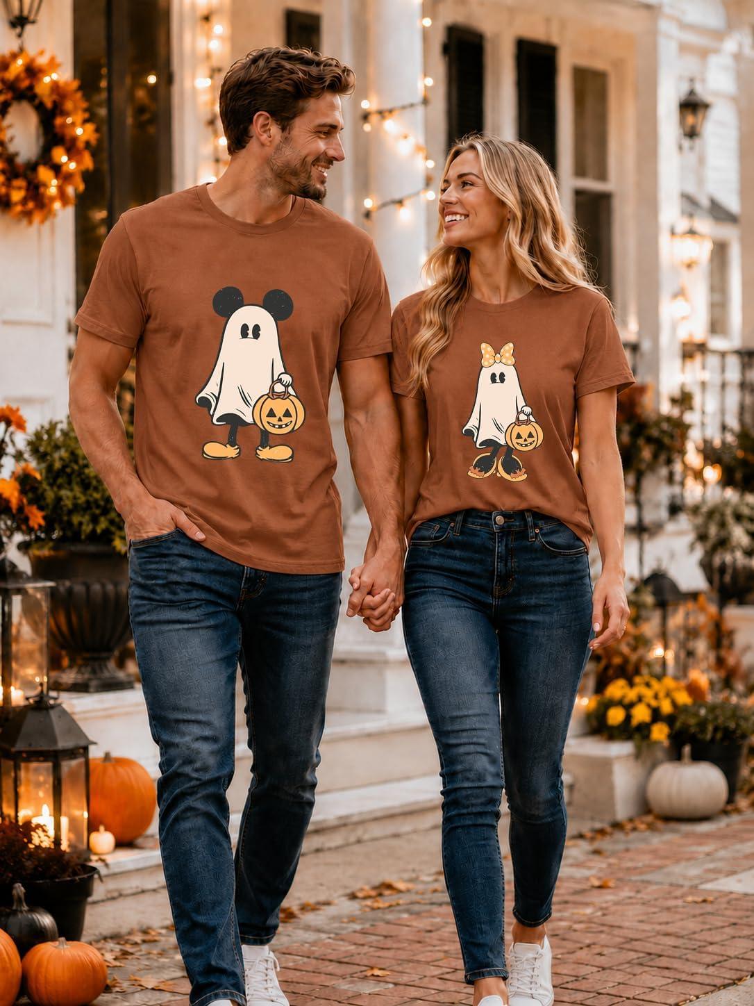 Halloween Shirts Cute Halloween Ghost Outfits Funny Pumpkin Graphic Tee Top