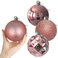 Rose Red 4.0" Large Christmas Balls - Christmas Tree Decoration Ornaments Shatterproof Hanging Balls for Birthday Halloween Holiday Wedding Decorations Set of 4pcs