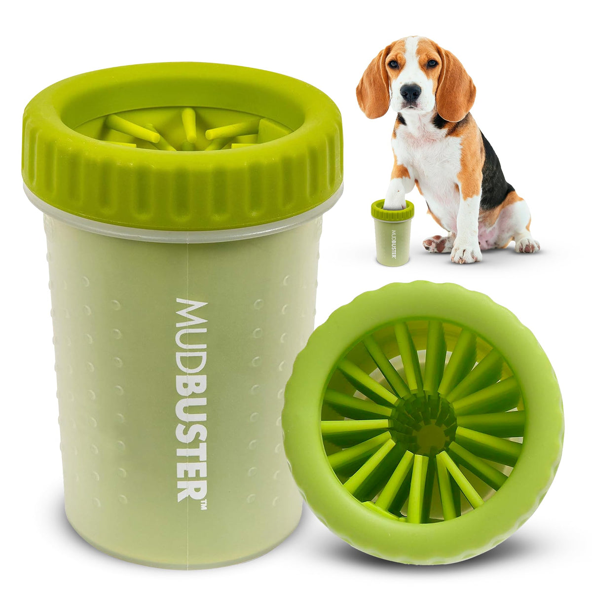 Dexas MudBuster Medium Dog Paw Cleaner, Fuchsia, Fits 1.5"-2.5" Wide Paws, Gentle Silicone Bristles for Quick, Easy Cleaning