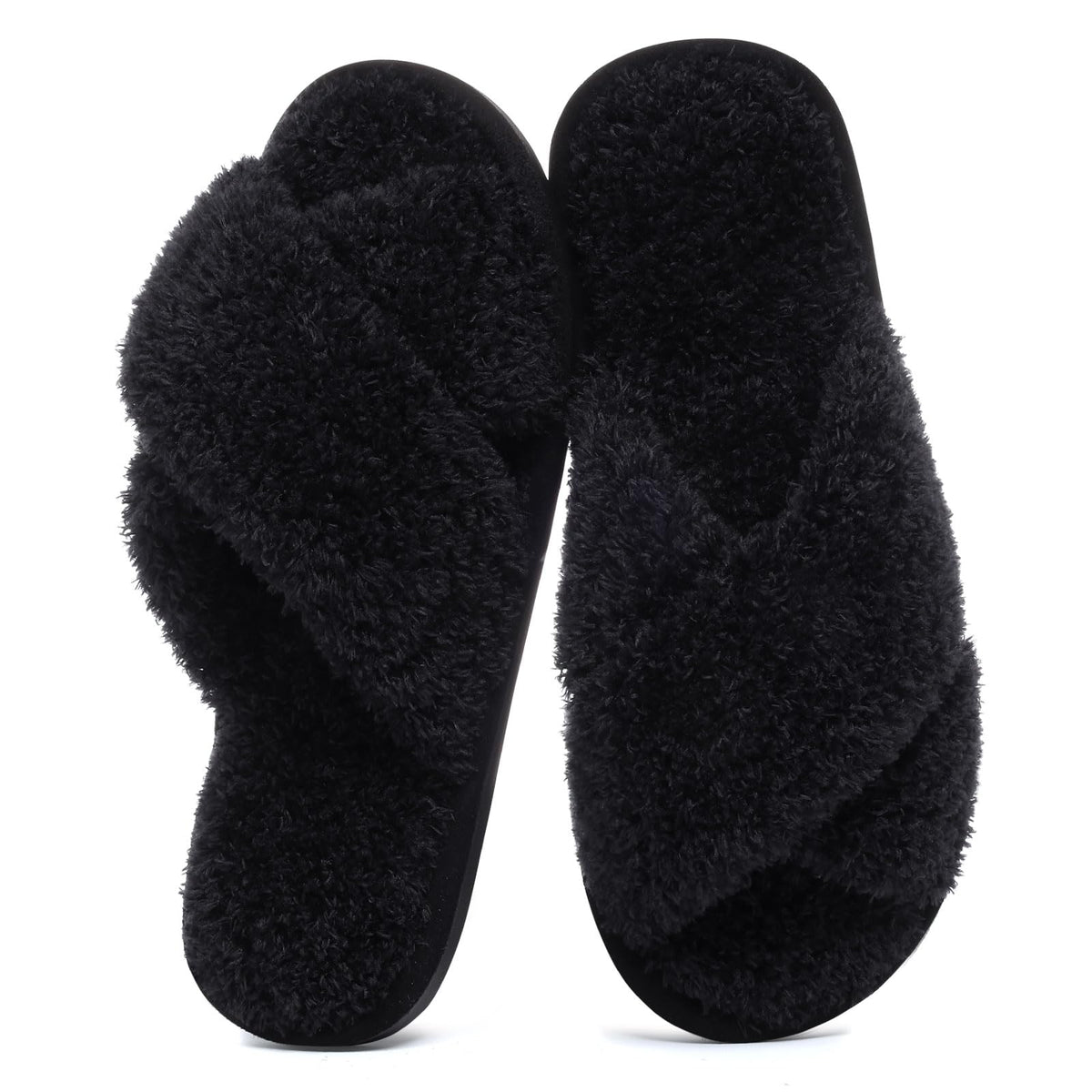 Evshine Memory Foam Fuzzy House Slippers for Women