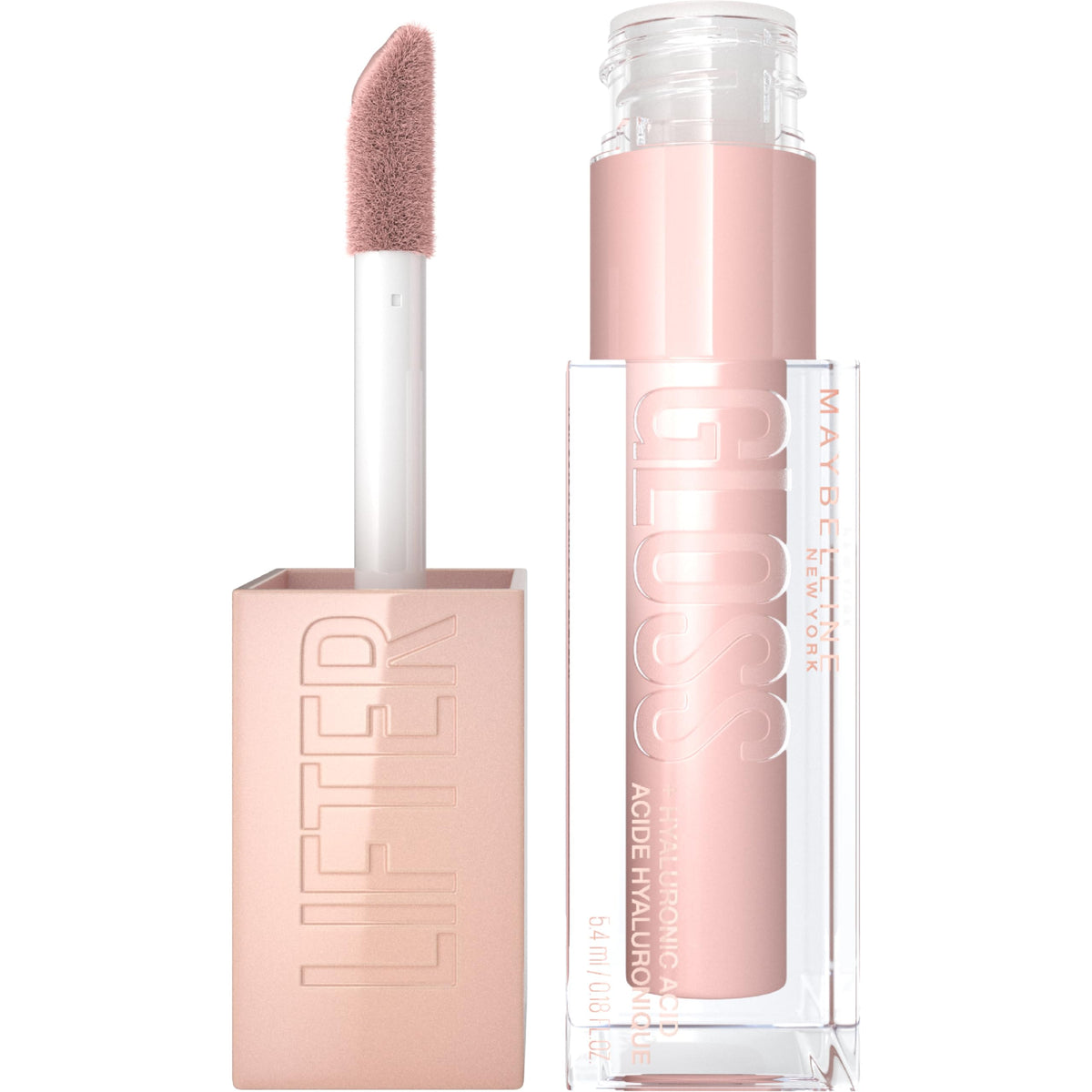 Maybelline New York Lifter Gloss Hydrating Lip Gloss with Hyaluronic Acid, Bubblegum, Sheer Bright Pink, 1 Count