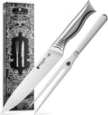 Turkey Carving Knife Set - 8'' Carving Knife and Fork Set for Meat, Brisket, BBQ - 2 PCS High Carbon Stainless Steel Carving Set for Thanksgiving, Christmas Gift, Shark Series