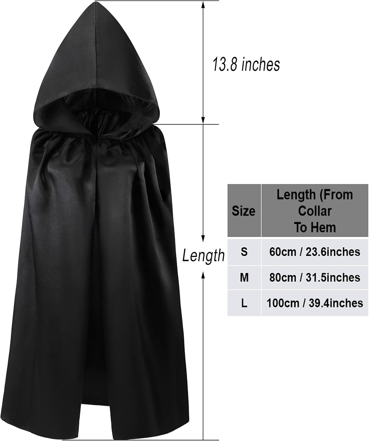 KNELOR Kids Hooded Cloak Robe Halloween Cosutme Cape Fancy Halloween Cosplay Costumes 3 to 16 Years