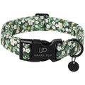 Fall Plaid Dog Collar with Maple Leaf Charm – Adjustable Autumn Checkered Dog Collar for Small Medium Large Dogs, Soft Cotton Puppy Collars with Quick Release Buckle and Metal D-Ring