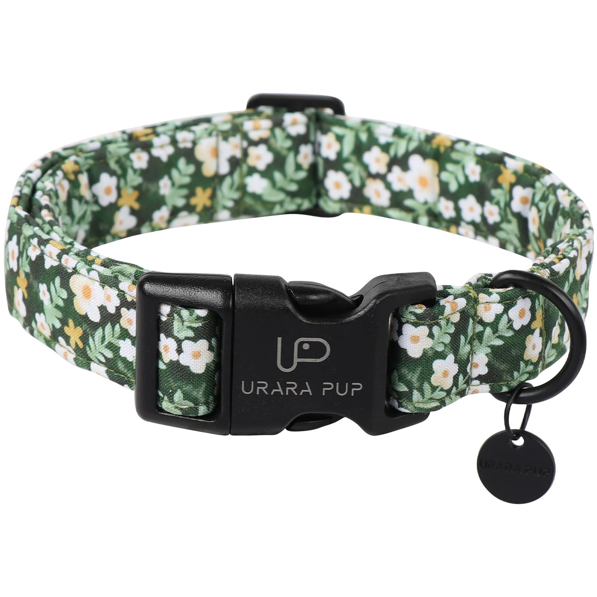 Fall Plaid Dog Collar with Maple Leaf Charm – Adjustable Autumn Checkered Dog Collar for Small Medium Large Dogs, Soft Cotton Puppy Collars with Quick Release Buckle and Metal D-Ring