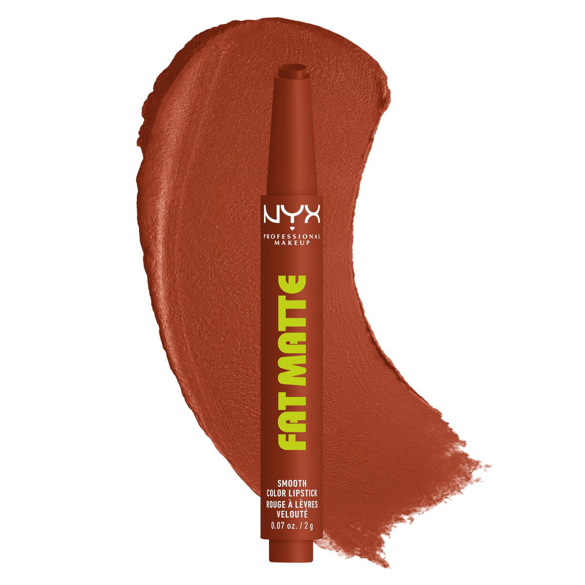 NYX PROFESSIONAL MAKEUP Fat Matte Lipstick, Pigmented, Smoothing, & Non-Drying Lip Crayon, Long Lasting Lip Makeup, Vegan & Cruelty Free - Fuzzy Flame (Red)