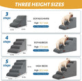Aodisman Dog Stairs for Small Dogs and Cats,3-Step Pet Ramp for Bed & Couch | 15.7" H Non-Slip Sturdy Dog Steps with Curved Ramp for Senior,Short-Legged Dogs,Puppy and Cats to Reach Sofa or Chair,Grey