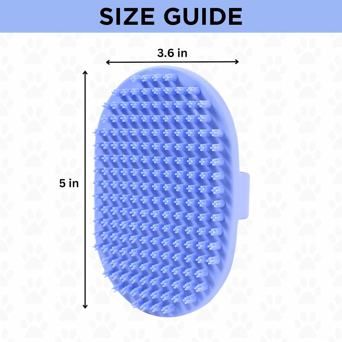 Dog Grooming Bath Brush, Pet Rubber Brush for Shower Scrubbing & Soothing Massage, Ideal for Long & Short Haired Dogs and Cats, Essential Puppy Accessories, Short-Pins [We Love Doodles]