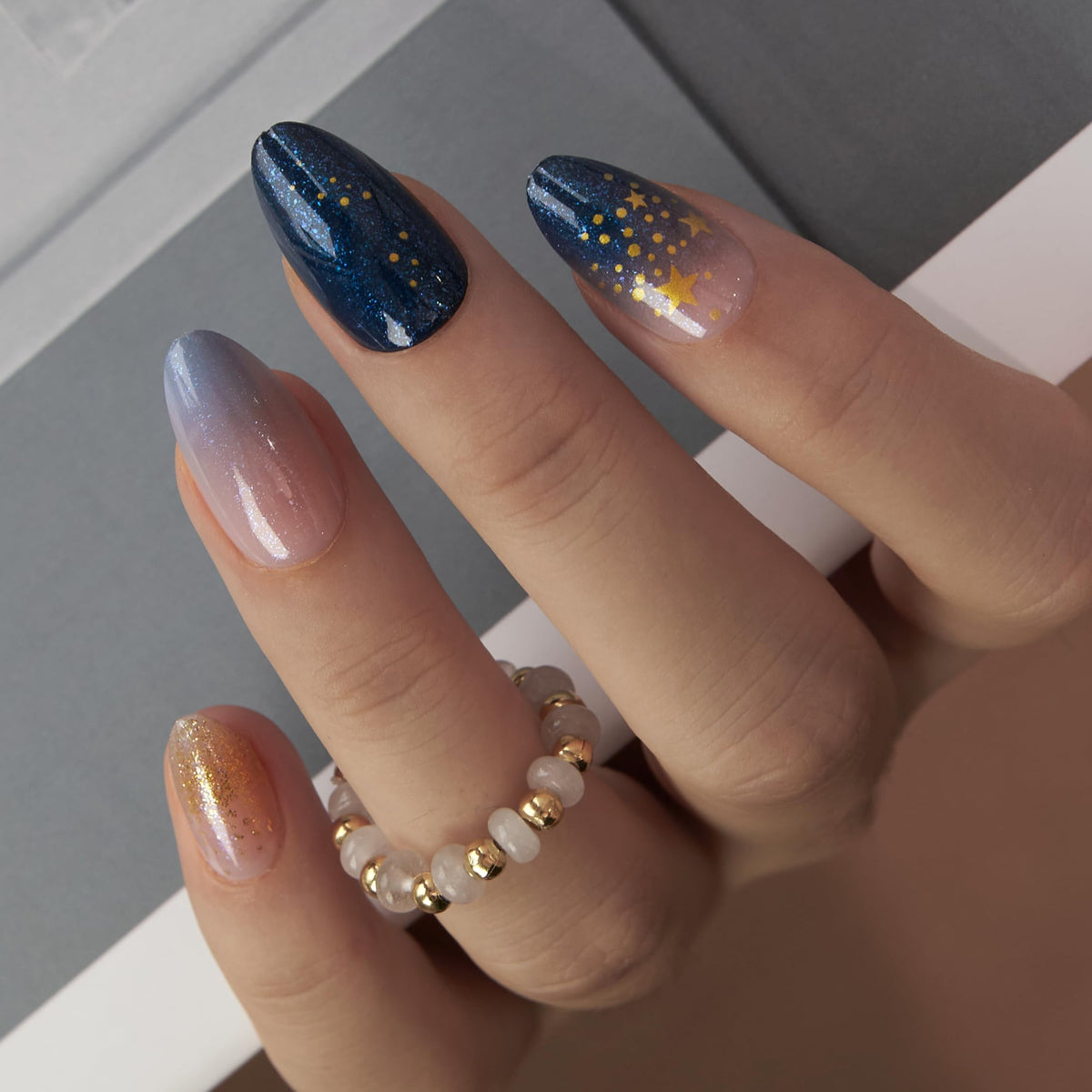 CurvLife Milky White Square Press on Nails Short, Soft Gel Fake Nails with Clean Nude Apricot Design Full Cover False Nails Glossy Nude Glue on Nails Artificial Stick on Nails for Women