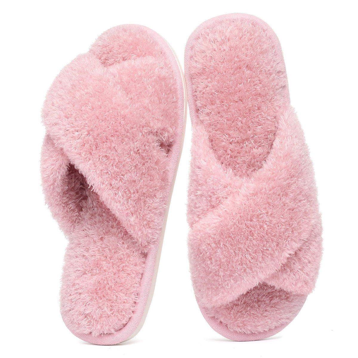 Evshine Memory Foam Fuzzy House Slippers for Women