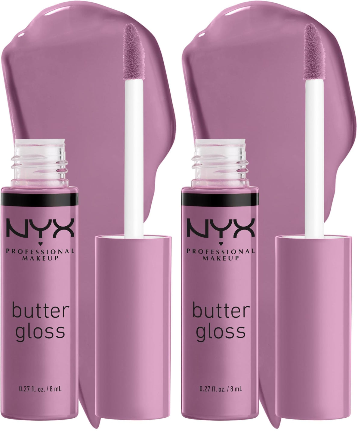 NYX PROFESSIONAL MAKEUP Butter Gloss, Non-Sticky Lip Gloss - Sugar Glass (Clear), Pack Of 3
