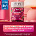 OLLY Women's Multivitamin Gummy, Women's Overall Wellness,* Vitamins A, C, D, E, Biotin, Folic Acid, Adult Chewable Supplement, Berry Flavored, 65 Day Supply - 130 Count