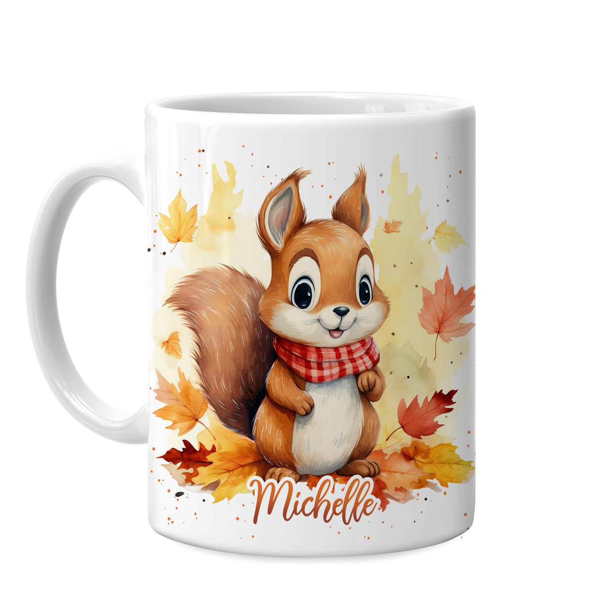 Hyturtle Fall Cat Maple Leaves Coffee Mug with Spoon Gifts on Birthday
