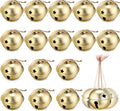 Zhengmy 16 Pcs Large Christmas Jingle Star Bell Xmas Ornament, Gold