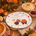 50Pack Thanksgiving Oval Plates Paper - 10" x 12" Happy Thanksgiving Plates Disposable Dinner Supply - Turkey Thankful Pattern
