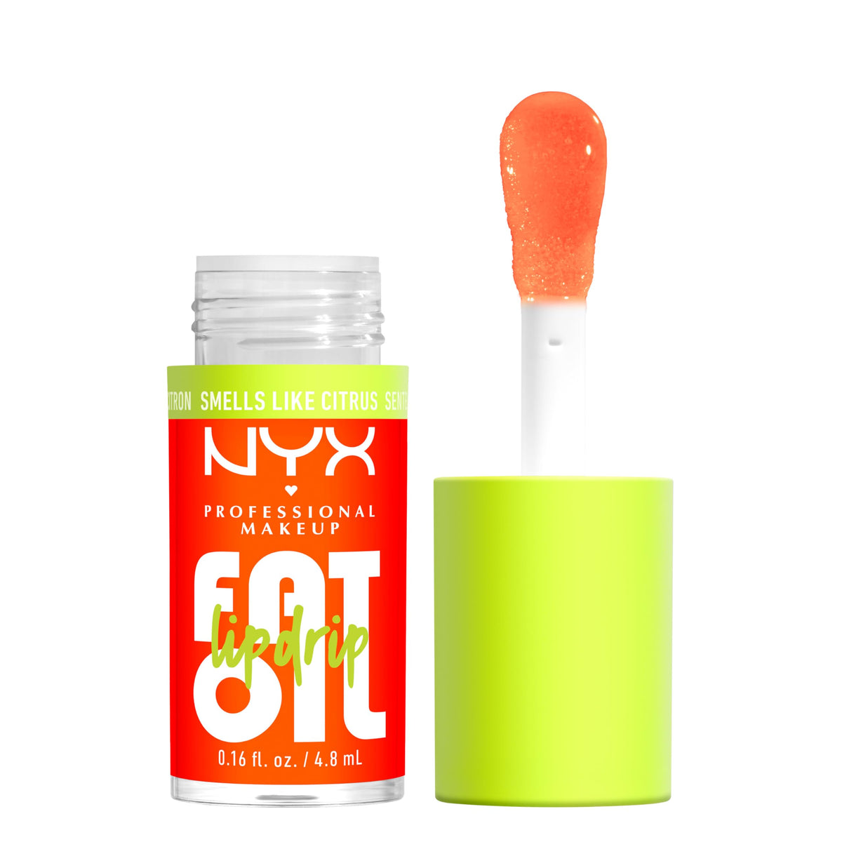 NYX PROFESSIONAL MAKEUP Fat Oil Lip Drip, Moisturizing Lip Oil Gloss, Vegan Tinted Formula, Up to 12 HR Hydration - Newsfeed (Rose Nude)