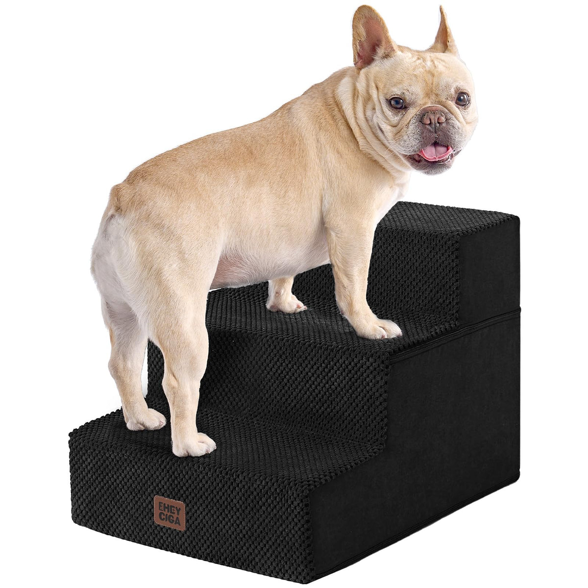 EHEYCIGA Dog Stairs for Bed 18" H, 4-Step Dog Steps for High Bed, Pet Steps for Small Dogs and Cats, Non-Slip Balanced Pet Ramp Indoor, Grey