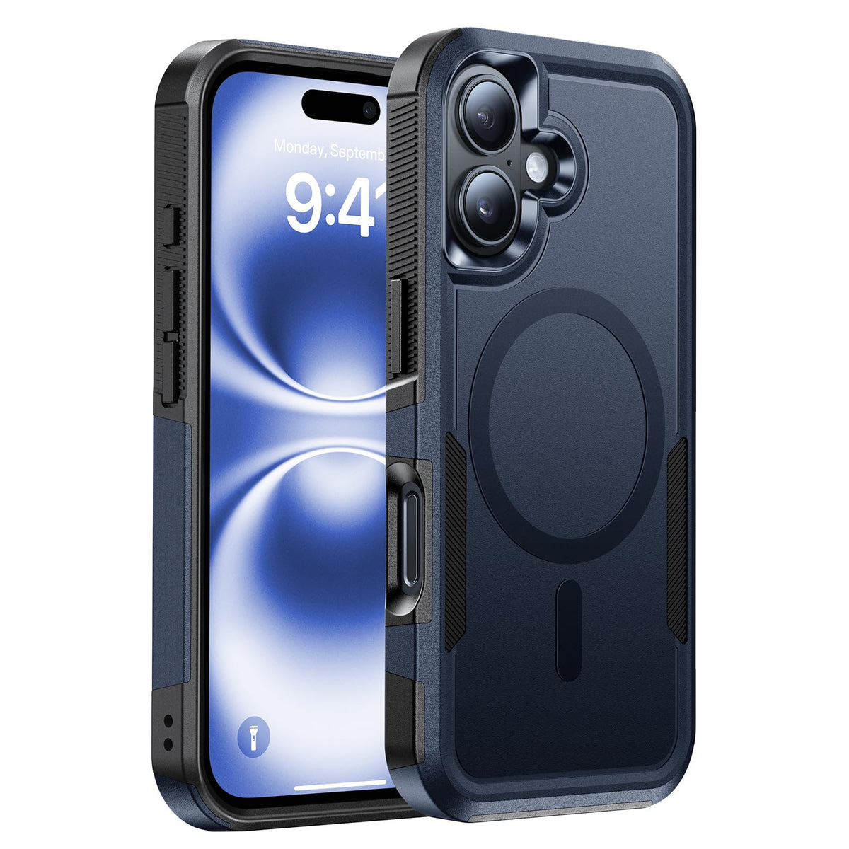 Magnetic for iPhone 17 Case Rugged Dual-Layer Shockproof Black