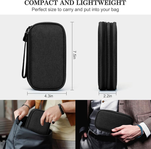 FYY Electronic Organizer, Travel Tech Pouch Bag, Cable Organizer Black