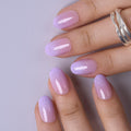CurvLife Short Oval Chrome Nude Press On Nails, Champagne Pearl, Soft Gel | 32PCS 16 Sizes, Salon-Quality Natural Fake Nails, Curved Fit, 7-14 Day Glue-On Wear, Reusable Stick-On Nails, Press-On Kit