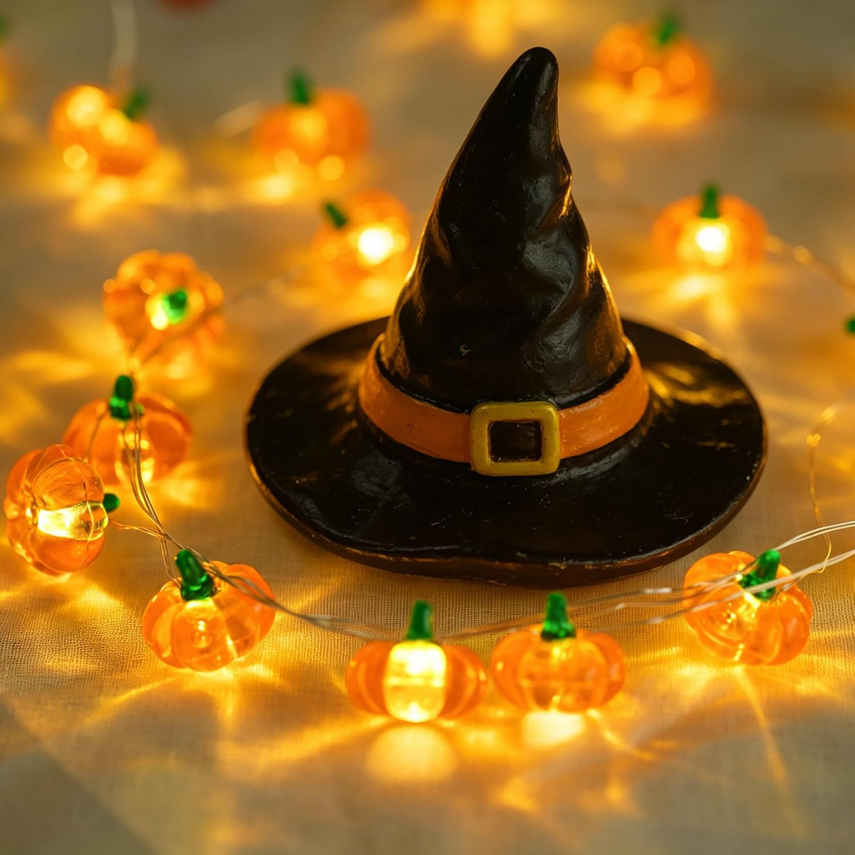 Pumpkin Lights String Battery Operated 10ft 30 LEDs Halloween Decorations