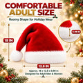 Christmas Santa Hat Hats for Adults Thicken Soft Comfort Adult Headwear Costume Headband Accessories Xmas Holiday Decorations New Year Party Favors Elf Hair Gorros De Navidad Para Adultos