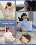 MZOO Luxury Sleep Mask for Women Men Patented Light Blocking Design | Zero Eye Pressure, 3D Contoured Sleeping Mask for Side Sleeper, Breathable, Adjustable, for Travel, Black