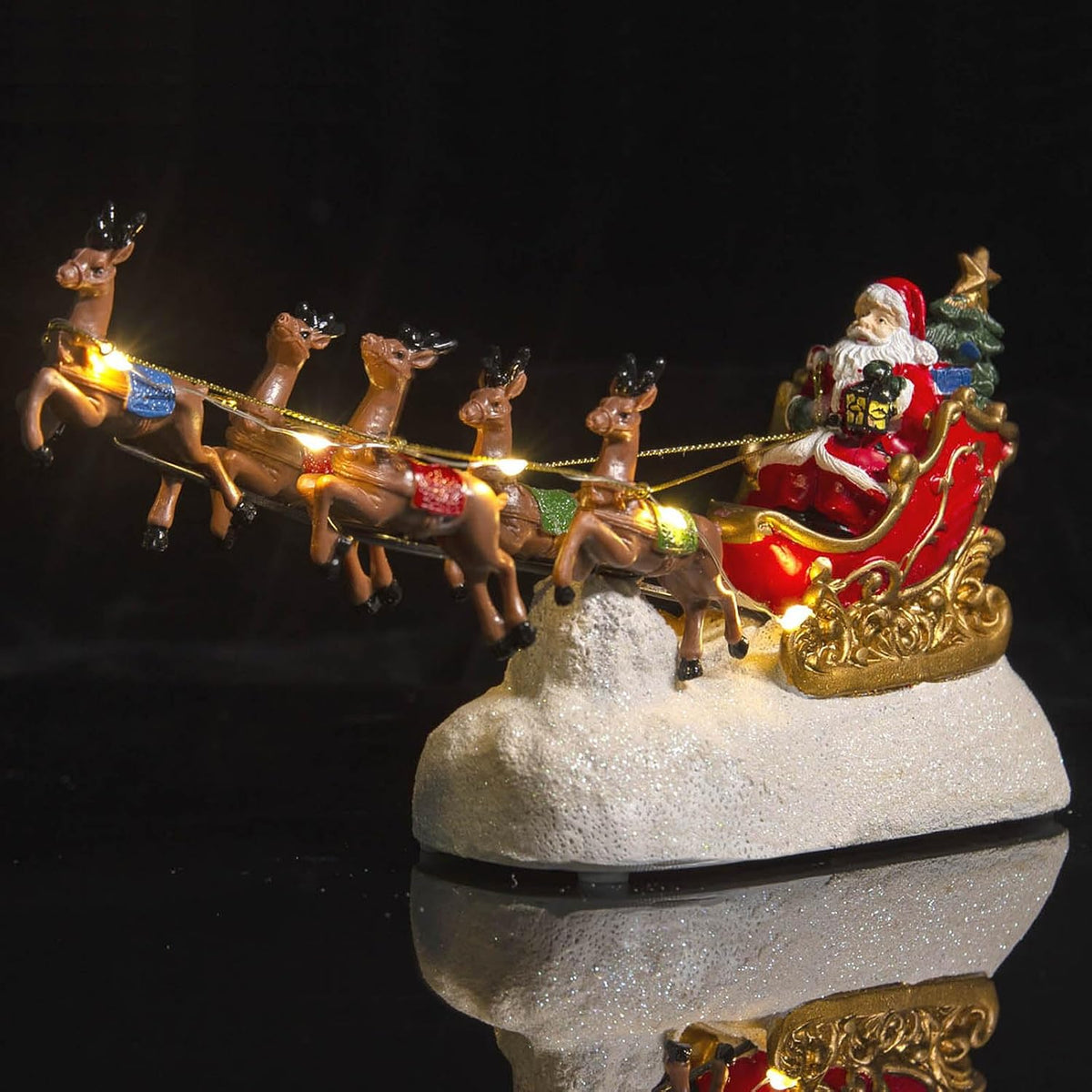 Santa's Sleigh and Reindeer Assortment with Christmas Reindeer Car