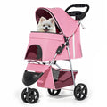 MoNiBloom Pet Stroller for Small/Medium Dogs and Cats up to 33 lbs, Pink