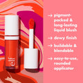 e.l.f. Camo Liquid Blush, Cheeky Lychee | Long-lasting Liquid Blush For High-pigment Color, Creates A Soft, Dewy Finish, Vegan & Cruelty-free