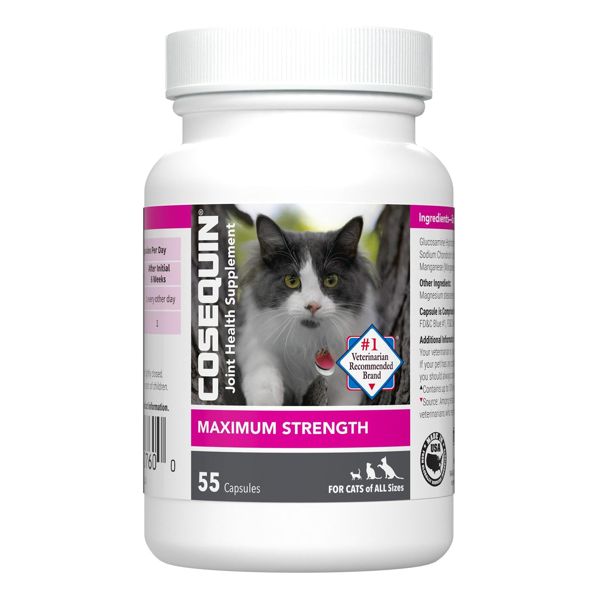 Nutramax Cosequin for Cats Joint Health Supplement, Contains Glucosamine for Cats, Plus Chondroitin, and Omega-3s, Supports Joint and Skin and Coat Health, Sprinkle Capsules, 80 Count