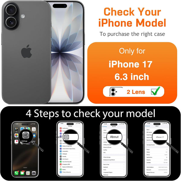 LOHASIC for iPhone 17 Leather Case, Magnetic Phone Case 6.3", Vintage Brown