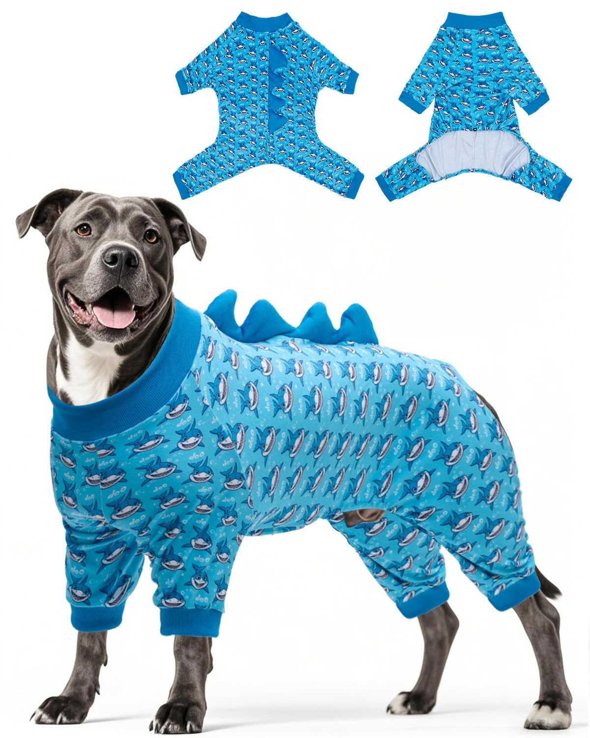 CuteBone Dinosaur Costume Dog Pajamas, Stretchy Spandex Crystal Velvet Sleepwear Coat for Small Dogs, Soft & Warm Pet Outfit Clothes for Cold Weather, Cozy Pullover Design COSP05XXL