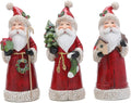 Hodao Santa Claus Decorative Figurine - Home Decor - Autumn Thanksgiving - Handcrafted - Perfect Choice for Christmas Home Decor and Indoor Holiday Display(3 PCS) (Red)