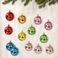 Seenelling 12 Pcs Iridescent Pastel Glass Christmas Ball Ornaments for Tree