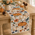 Fall Table Runner 13×72 in with Fall Decor Pumpkin, Sunflower&Leaf