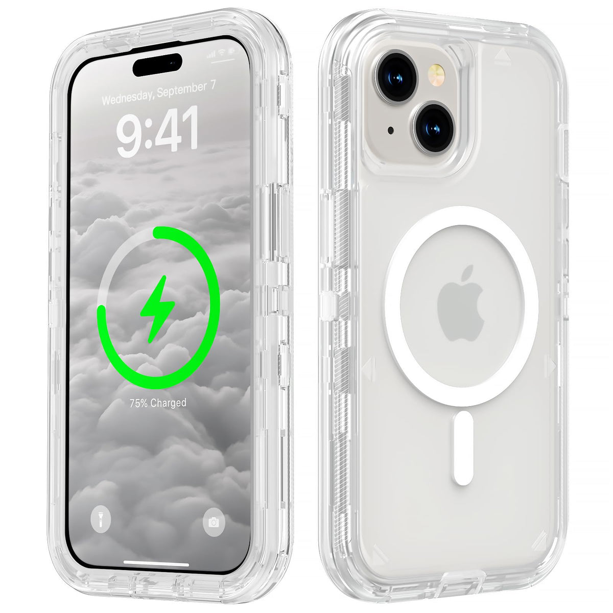 Follaroma Magnetic for iPhone 16 Plus Case, Heavy Duty Phone Cases, Clear